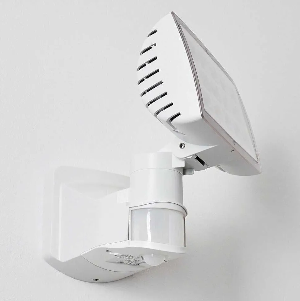 Applique Murale D'Exterieur Loit Led Blanc, 1 Lumiere, Detecteur De Mouvement