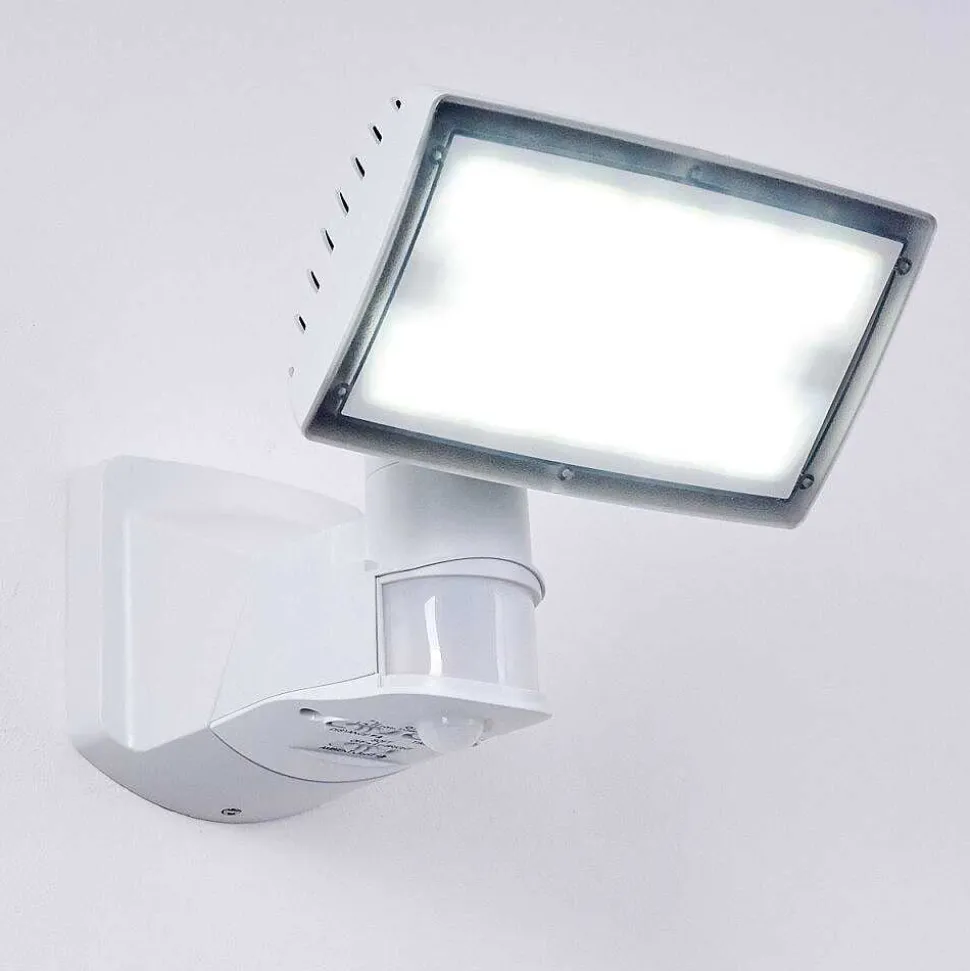 Applique Murale D'Exterieur Loit Led Blanc, 1 Lumiere, Detecteur De Mouvement