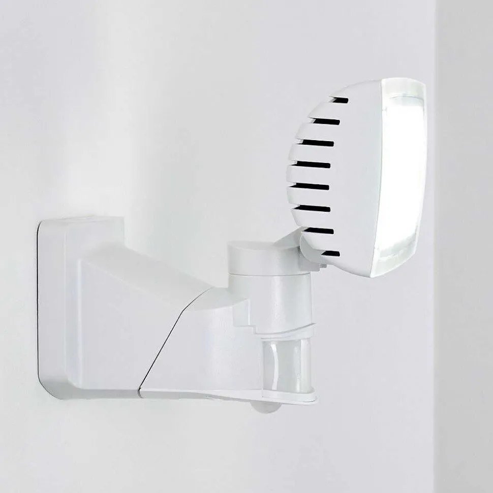 Applique Murale D'Exterieur Loit Led Blanc, 1 Lumiere, Detecteur De Mouvement