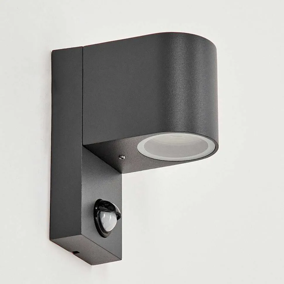 Applique Murale D'Exterieur Kingstown Anthracite, Transparent, 1 Lumiere, Detecteur De Mouvement