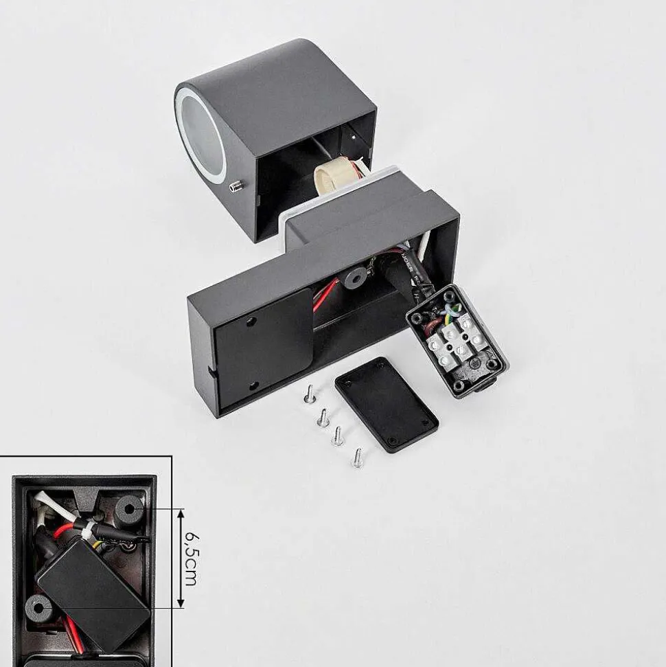 Applique Murale D'Exterieur Kingstown Anthracite, Transparent, 1 Lumiere, Detecteur De Mouvement