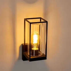 Applique Murale D'Exterieur Palanga Noir, 1 Lumiere, Detecteur De Mouvement