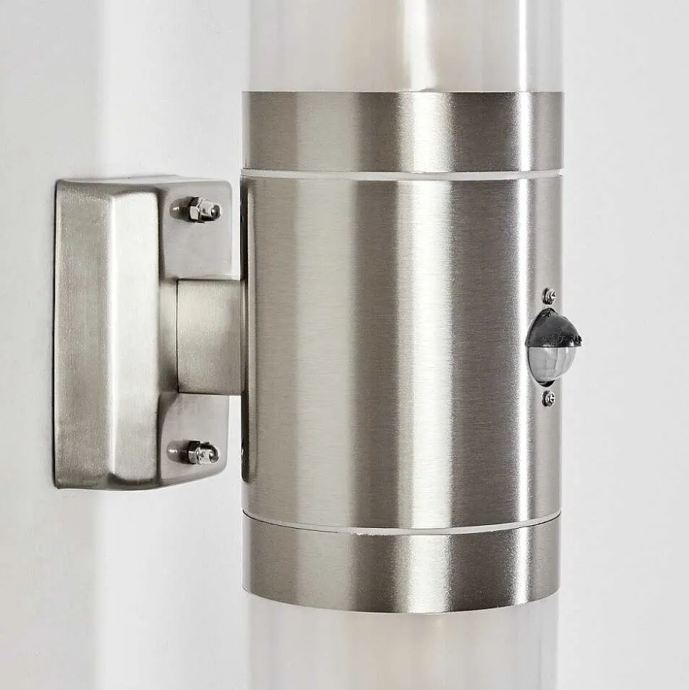 Applique Murale D'Exterieur Tolsona Acier Inoxydable, 2 Lumieres, Detecteur De Mouvement