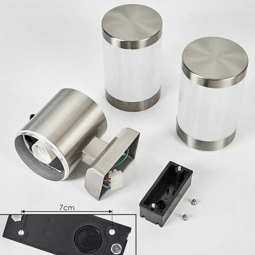 Applique Murale D'Exterieur Tolsona Acier Inoxydable, 2 Lumieres, Detecteur De Mouvement