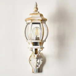 Applique Murale D'Exterieur Lentua Or, Blanc, 1 Lumiere, Detecteur De Mouvement