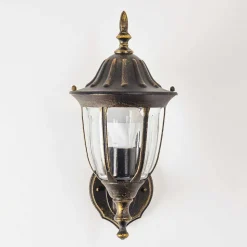 Applique Murale D'Exterieur Ribadeo Noir Dore, 1 Lumiere