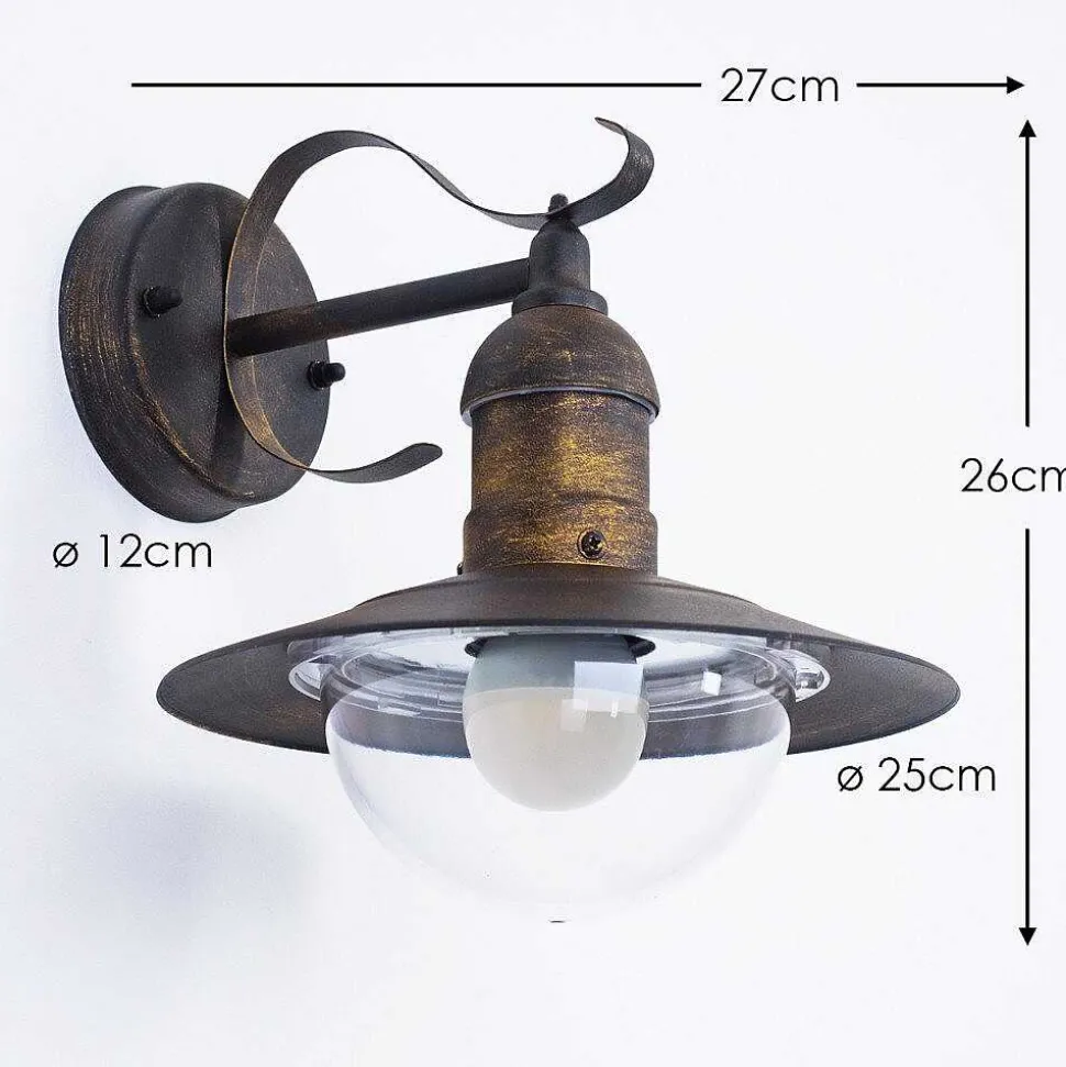 Applique Murale D\\'Exterieur Broni Rouille, 1 Lumiere