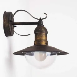 Applique Murale D\\'Exterieur Broni Rouille, 1 Lumiere