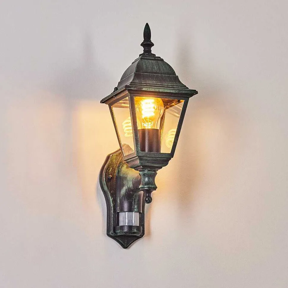 Applique Murale D'Exterieur Naofe Vert, Noir, 1 Lumiere, Detecteur De Mouvement