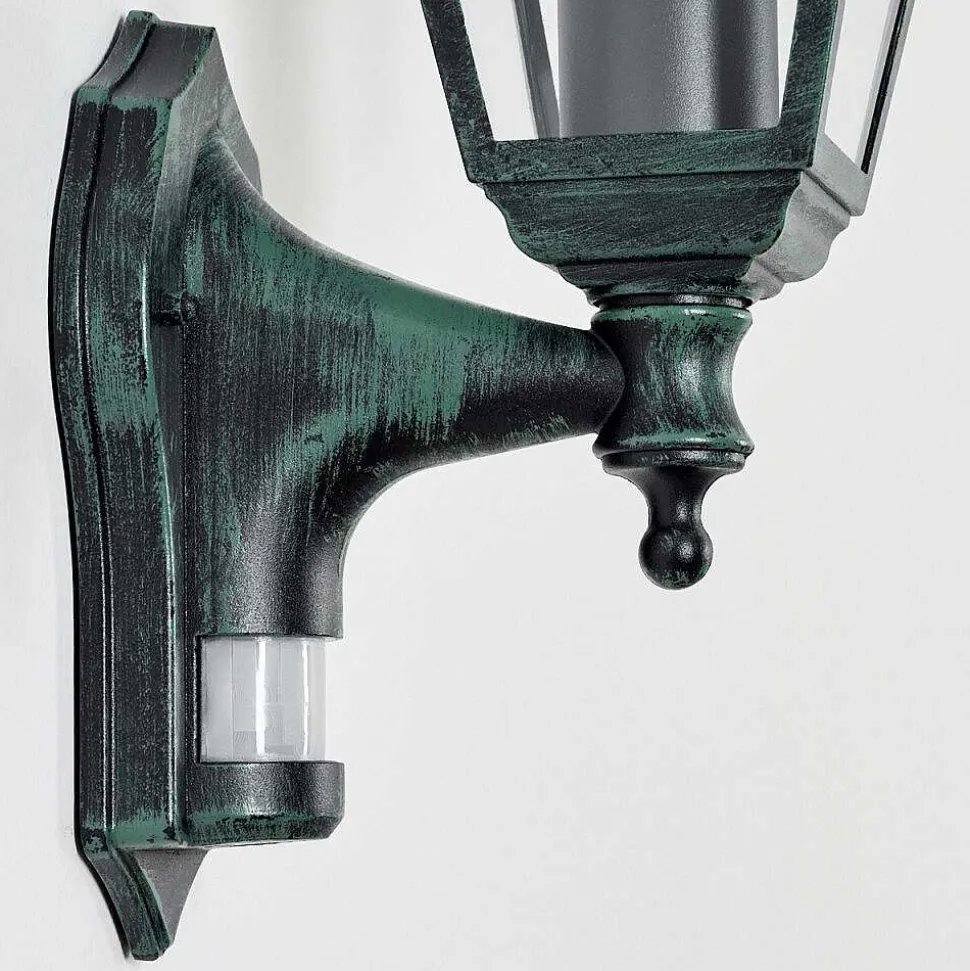 Applique Murale D'Exterieur Naofe Vert, Noir, 1 Lumiere, Detecteur De Mouvement