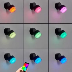 Applique Murale D'Exterieur Papagayos Led Anthracite, 1 Lumiere, Changeur De Couleurs