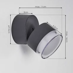 Applique Murale D'Exterieur Papagayos Led Anthracite, 1 Lumiere, Changeur De Couleurs