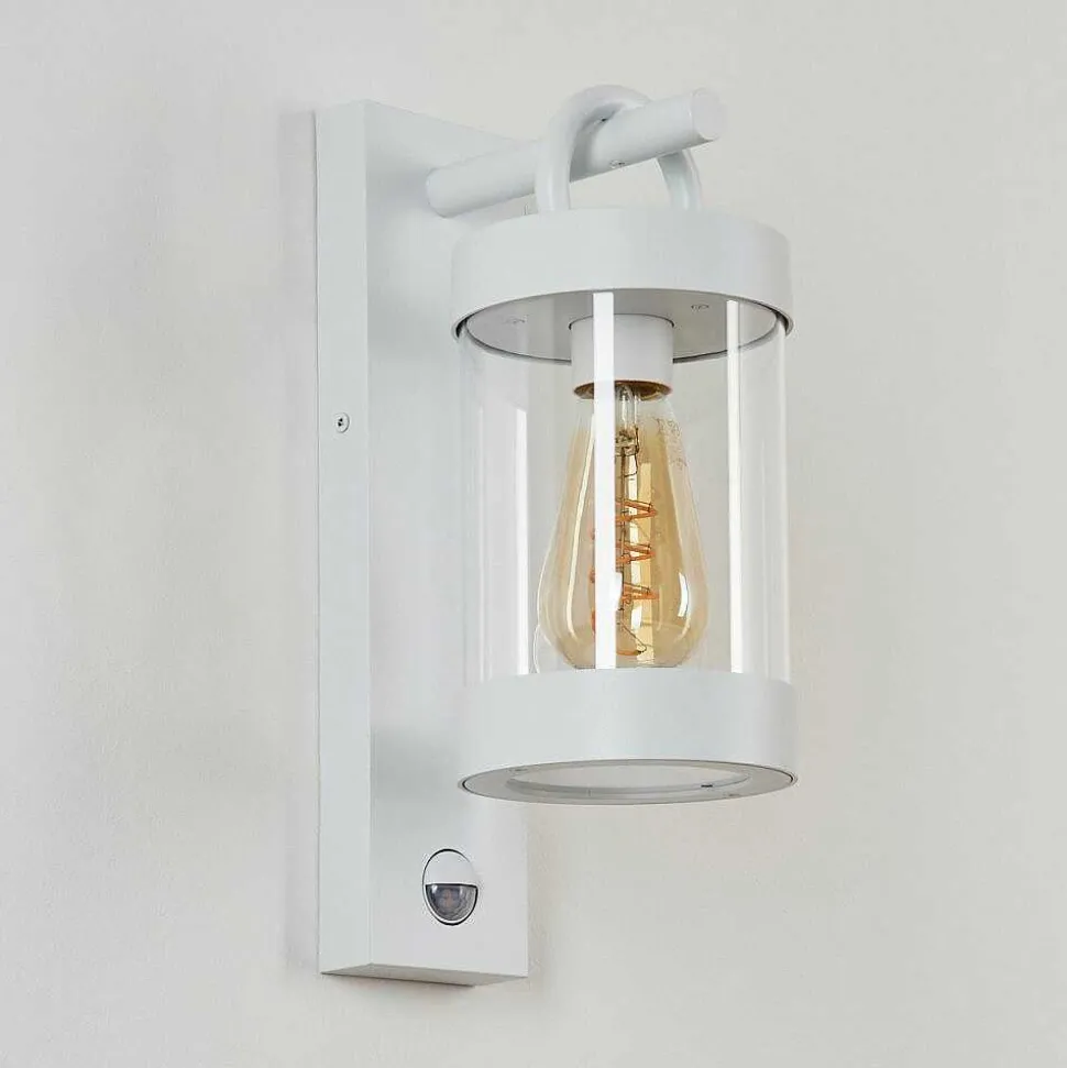 Applique Murale D'Exterieur Fulham Blanc, 1 Lumiere, Detecteur De Mouvement