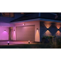 Applique Murale D'Exterieur Philips Hue Resonate Led Noir, 1 Lumiere, Changeur De Couleurs