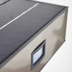 Applique Murale D'Exterieur Attu Led Nickel Mat, 1 Lumiere, Detecteur De Mouvement