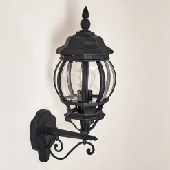 Applique Murale D'Exterieur Lentua Noir, 1 Lumiere