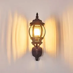 Applique Murale D'Exterieur Lentua Noir, 1 Lumiere