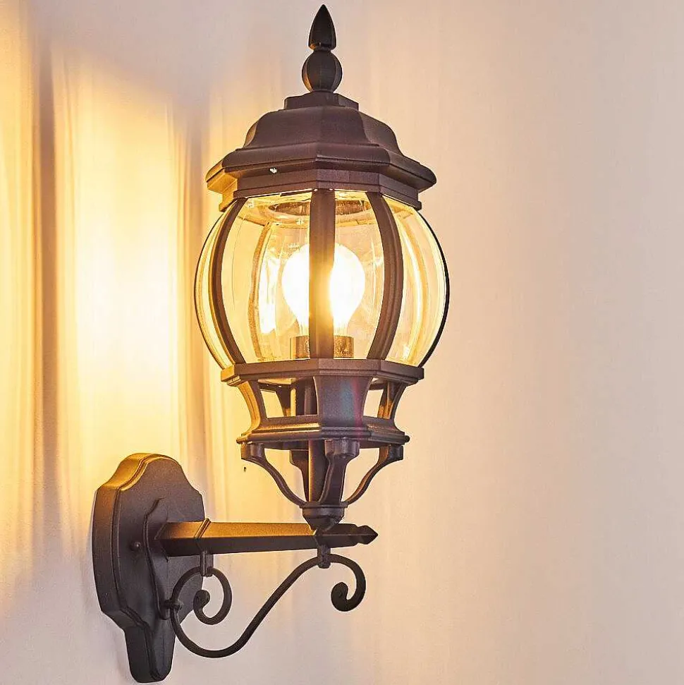 Applique Murale D'Exterieur Lentua Noir, 1 Lumiere