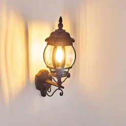 Applique Murale D'Exterieur Lentua Noir, 1 Lumiere