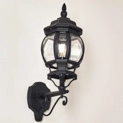 Applique Murale D'Exterieur Lentua Noir, 1 Lumiere