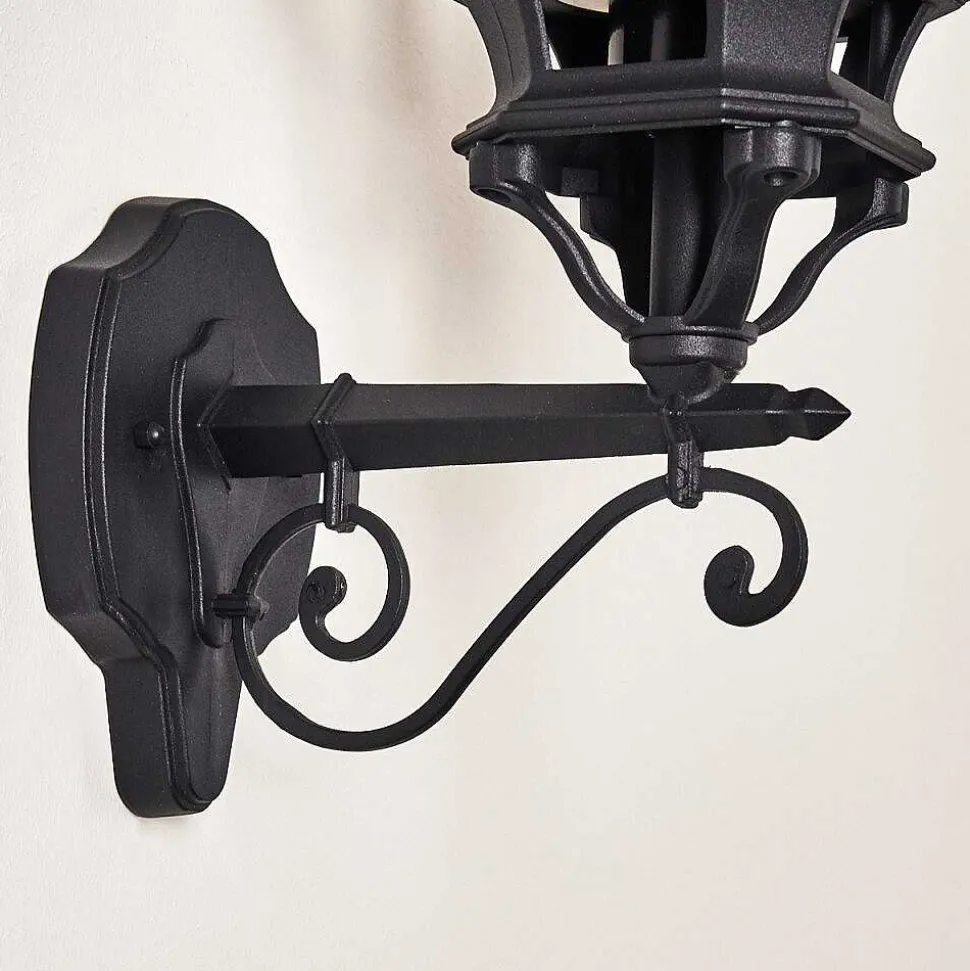 Applique Murale D'Exterieur Lentua Noir, 1 Lumiere