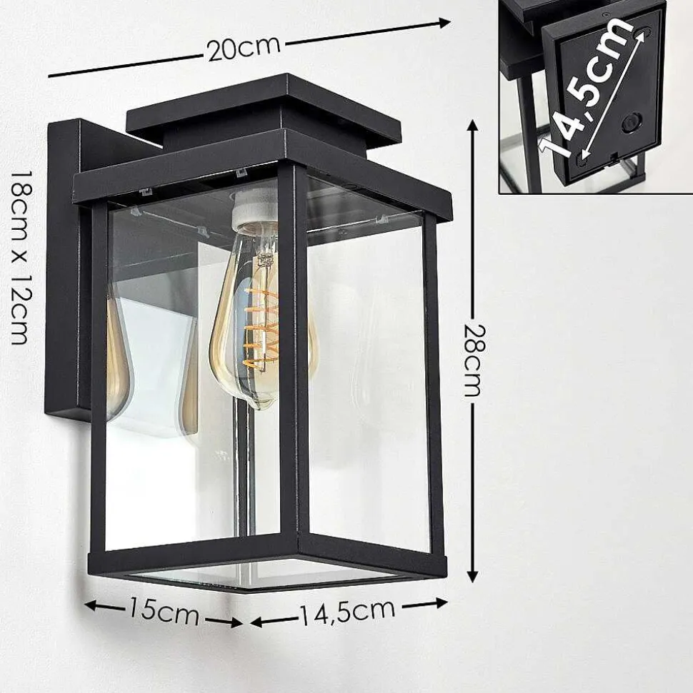 Applique Murale D'Exterieur Tieva Noir, 1 Lumiere