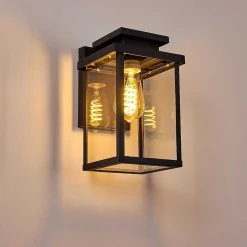 Applique Murale D'Exterieur Tieva Noir, 1 Lumiere