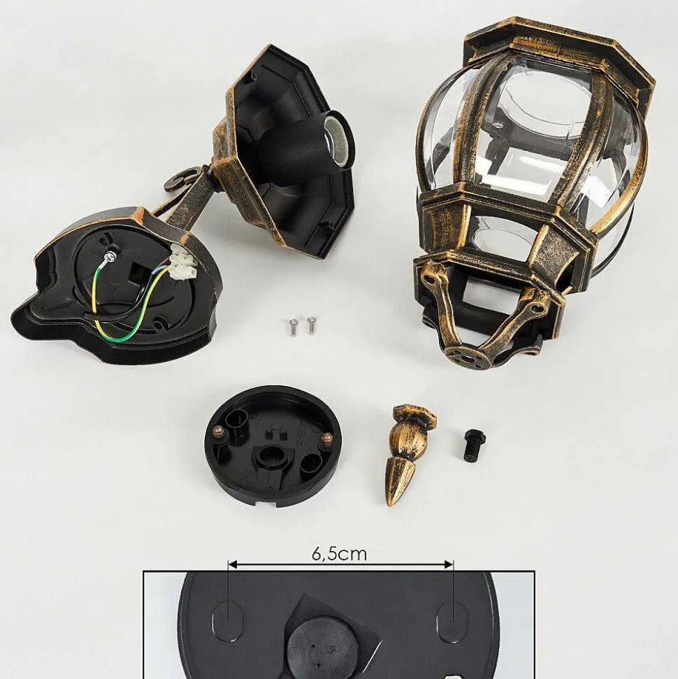 Applique Murale D'Exterieur Lentua Brun, Or, 1 Lumiere