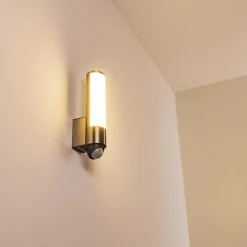 Applique Murale D'Exterieur Vason Led Acier Inoxydable, 1 Lumiere, Detecteur De Mouvement