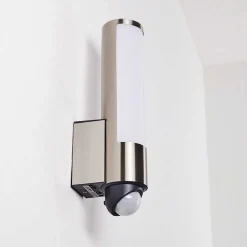 Applique Murale D'Exterieur Vason Led Acier Inoxydable, 1 Lumiere, Detecteur De Mouvement
