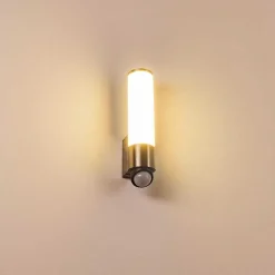 Applique Murale D'Exterieur Vason Led Acier Inoxydable, 1 Lumiere, Detecteur De Mouvement