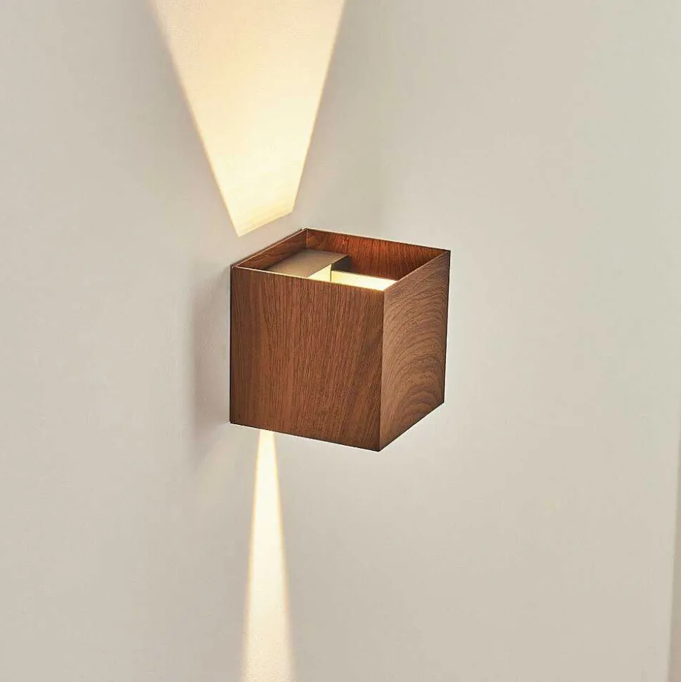 Applique Murale D'Exterieur Tamarin Led Anthracite, Brun, Couleur Bois, 1 Lumiere