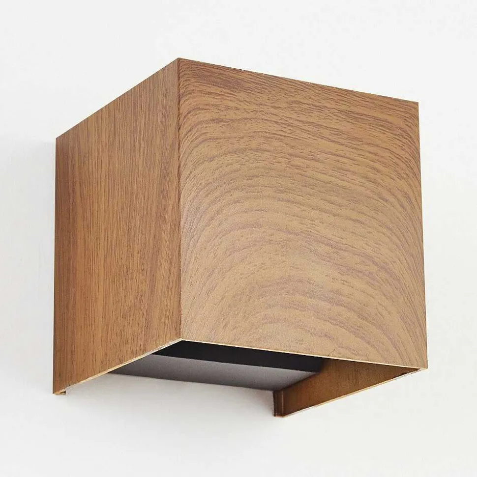 Applique Murale D'Exterieur Tamarin Led Anthracite, Brun, Couleur Bois, 1 Lumiere