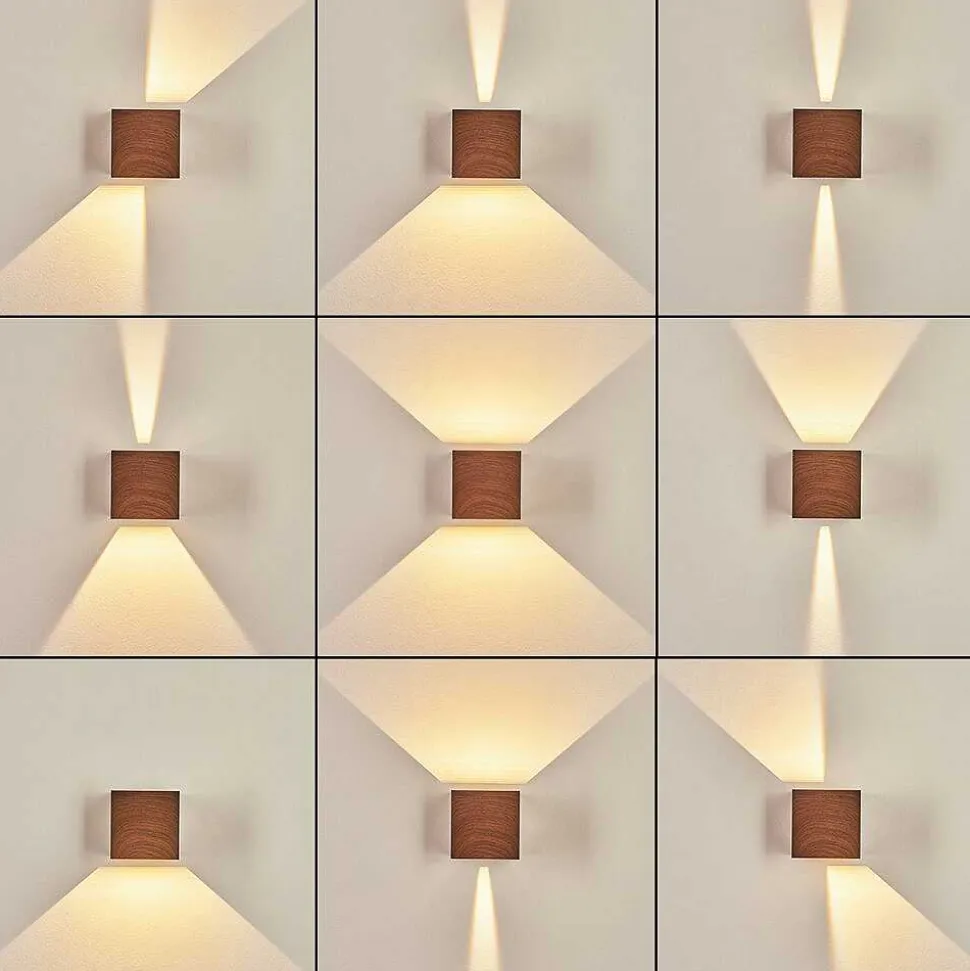 Applique Murale D'Exterieur Tamarin Led Anthracite, Brun, Couleur Bois, 1 Lumiere