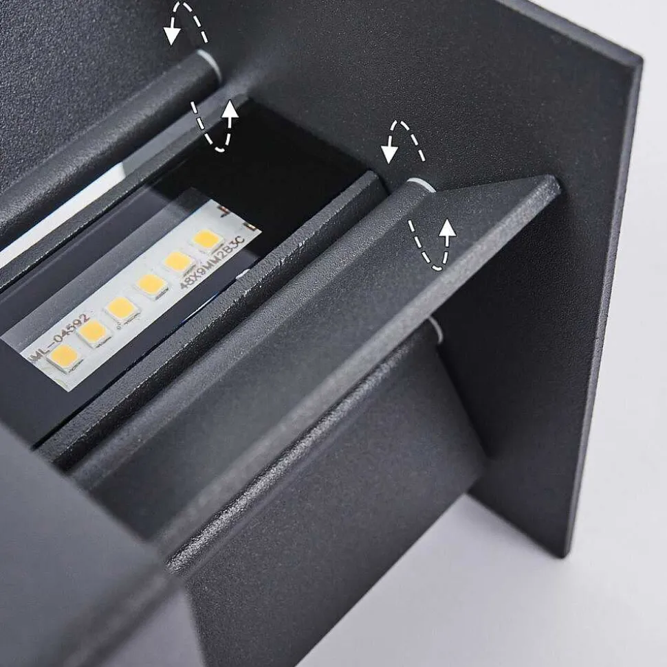 Applique Murale D'Exterieur Tamarin Led Anthracite, Brun, Couleur Bois, 1 Lumiere