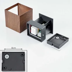 Applique Murale D'Exterieur Tamarin Led Anthracite, Brun, Couleur Bois, 1 Lumiere