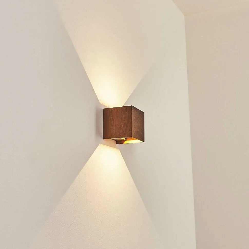 Applique Murale D'Exterieur Tamarin Led Anthracite, Brun, Couleur Bois, 1 Lumiere