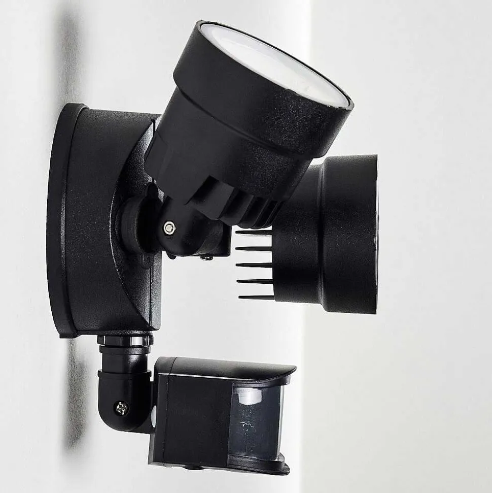 Applique Murale D'Exterieur Emmerlev Led Noir, 2 Lumieres, Detecteur De Mouvement
