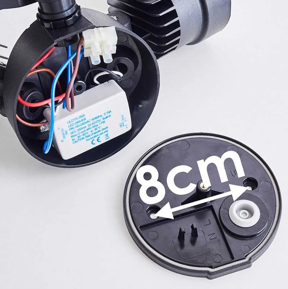 Applique Murale D'Exterieur Emmerlev Led Noir, 2 Lumieres, Detecteur De Mouvement