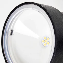 Applique Murale D'Exterieur Emmerlev Led Noir, 2 Lumieres, Detecteur De Mouvement