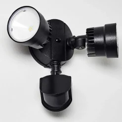 Applique Murale D'Exterieur Emmerlev Led Noir, 2 Lumieres, Detecteur De Mouvement