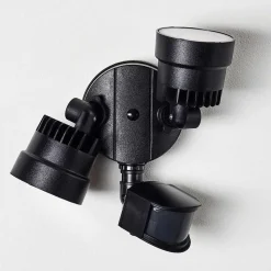 Applique Murale D'Exterieur Emmerlev Led Noir, 2 Lumieres, Detecteur De Mouvement