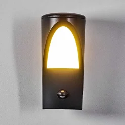 Applique Murale D'Exterieur Aria Anthracite, 1 Lumiere, Detecteur De Mouvement