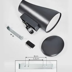 Applique Murale D'Exterieur Aria Anthracite, 1 Lumiere, Detecteur De Mouvement