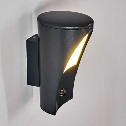 Applique Murale D'Exterieur Aria Anthracite, 1 Lumiere, Detecteur De Mouvement