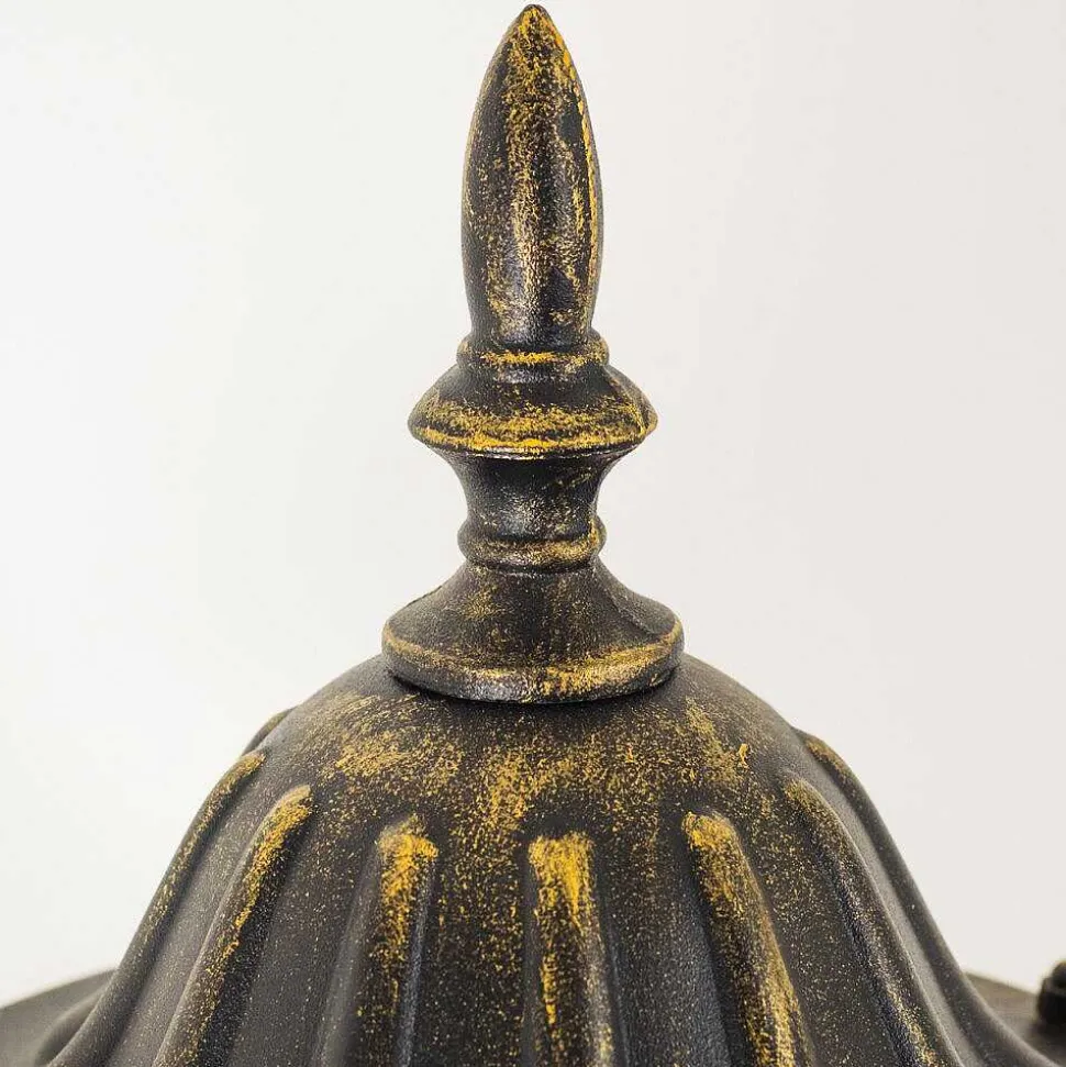 Applique Murale D'Exterieur Ribadeo Noir Dore, 1 Lumiere, Detecteur De Mouvement