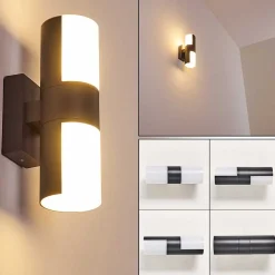 Applique Murale D'Exterieur Baulund Led Anthracite, 1 Lumiere