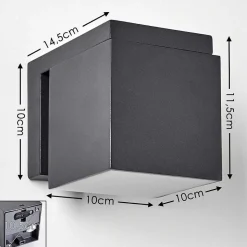 Applique Murale D'Exterieur Swanek Led Anthracite, 1 Lumiere