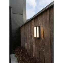 Applique Murale D'Exterieur Lutec Qubo Led Anthracite, 1 Lumiere, Changeur De Couleurs