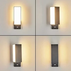 Applique Murale D'Exterieur Swanek Led Anthracite, 1 Lumiere, Detecteur De Mouvement